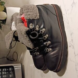 UGG Black Waterproof Leather Boots